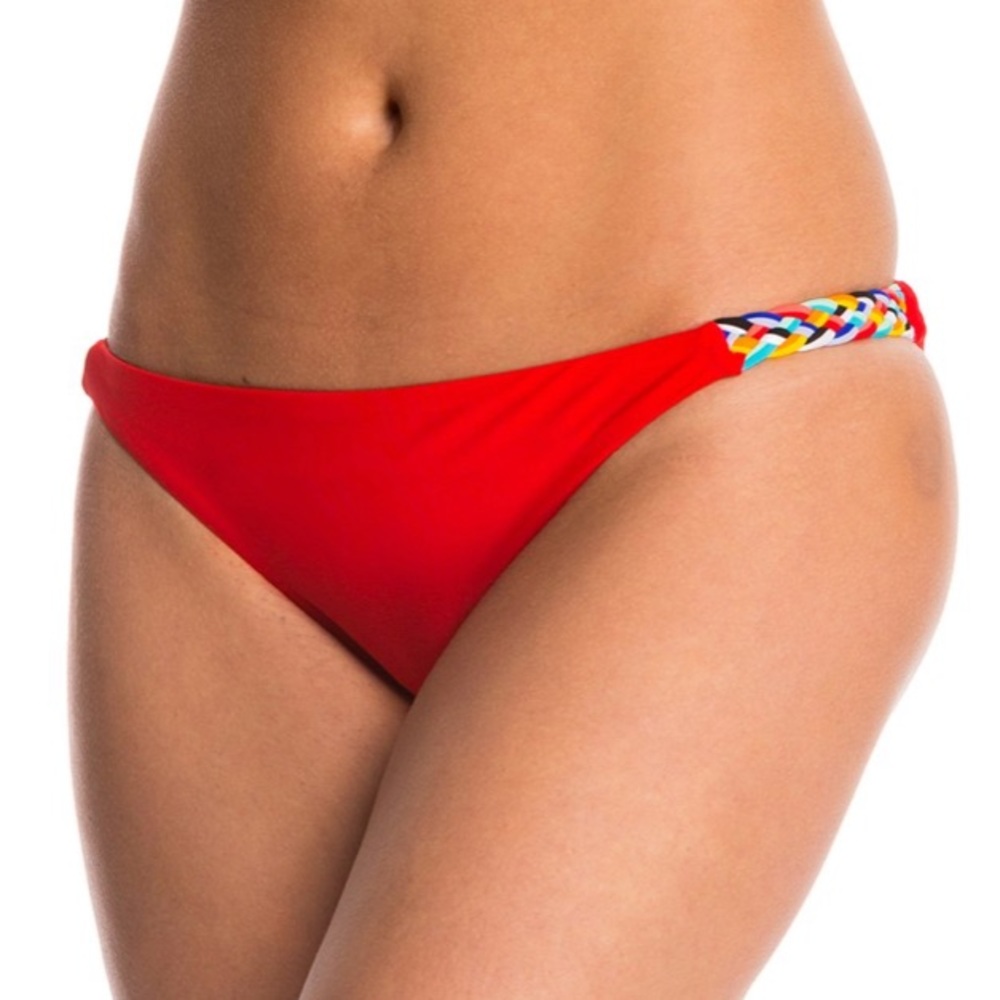Red Carter Friendship Bracelet Bikini Bottom